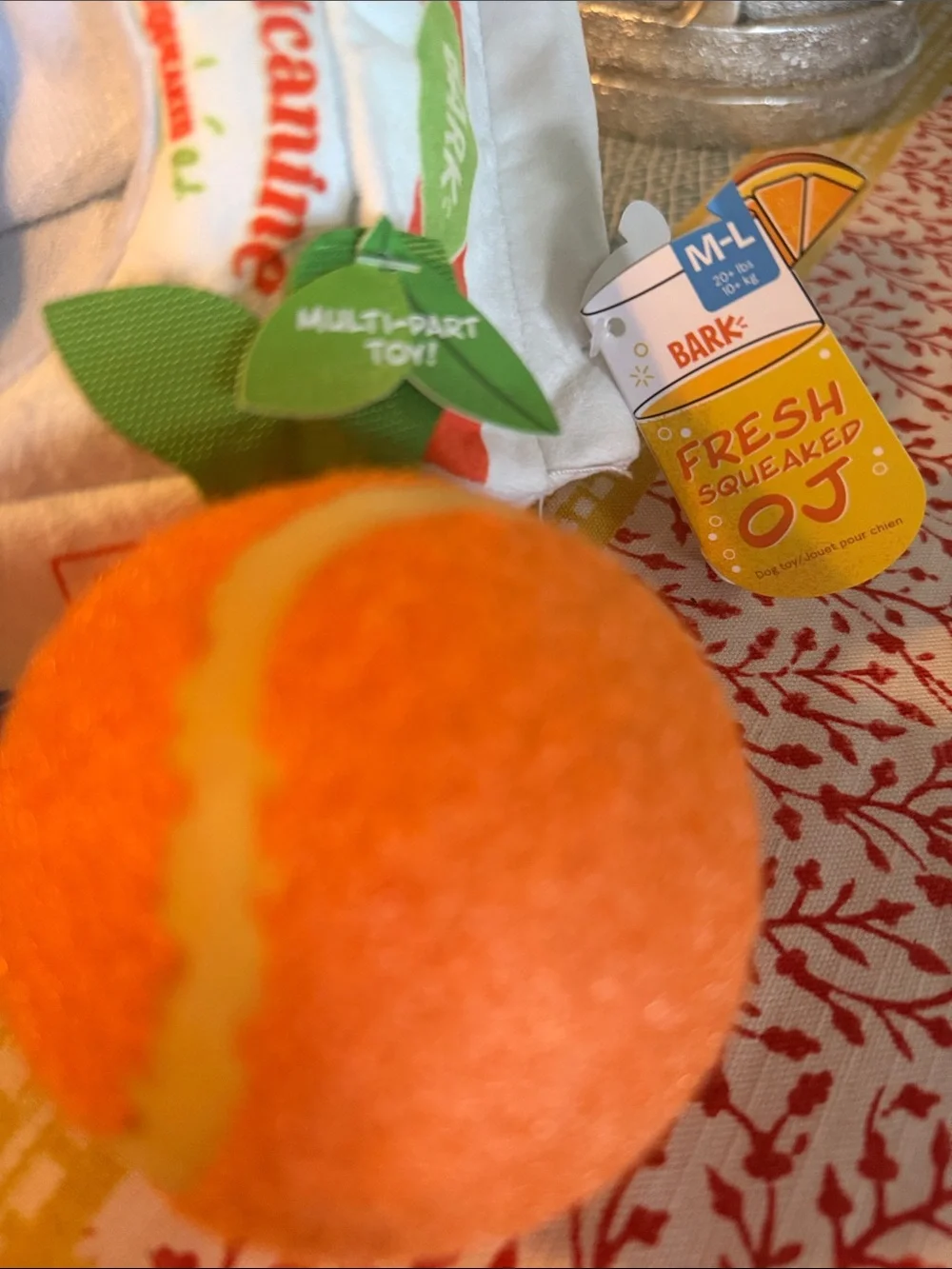 🆕 BARK Fresh Squeaked Tropics OJ Multi-Part Dog Toy